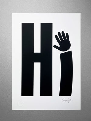 Hi in Black A3 Open Edition Collectables