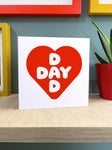 DAD DAY Heart Screenprinted Card