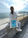 I Can See The Sea Typographic Screen Printed Cotton Tote Bag
