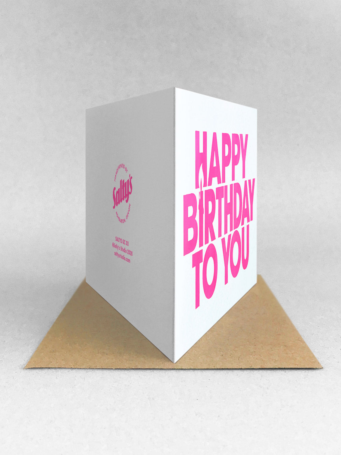 Salty’s Online 
Happy birthday to you card - Neon pink