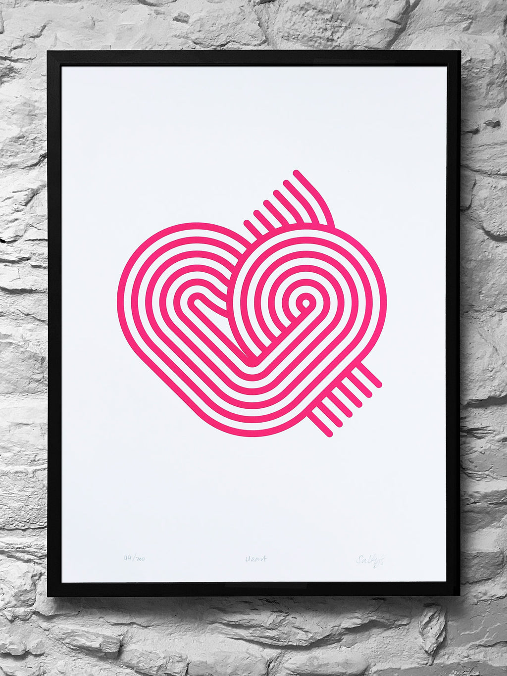 Stripy Heart print (unframed)