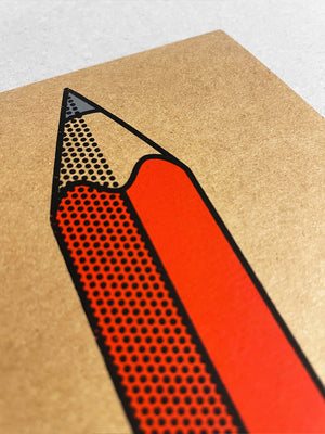HB Red pencil card