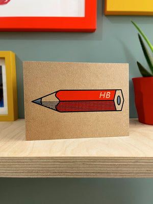 HB Red pencil card