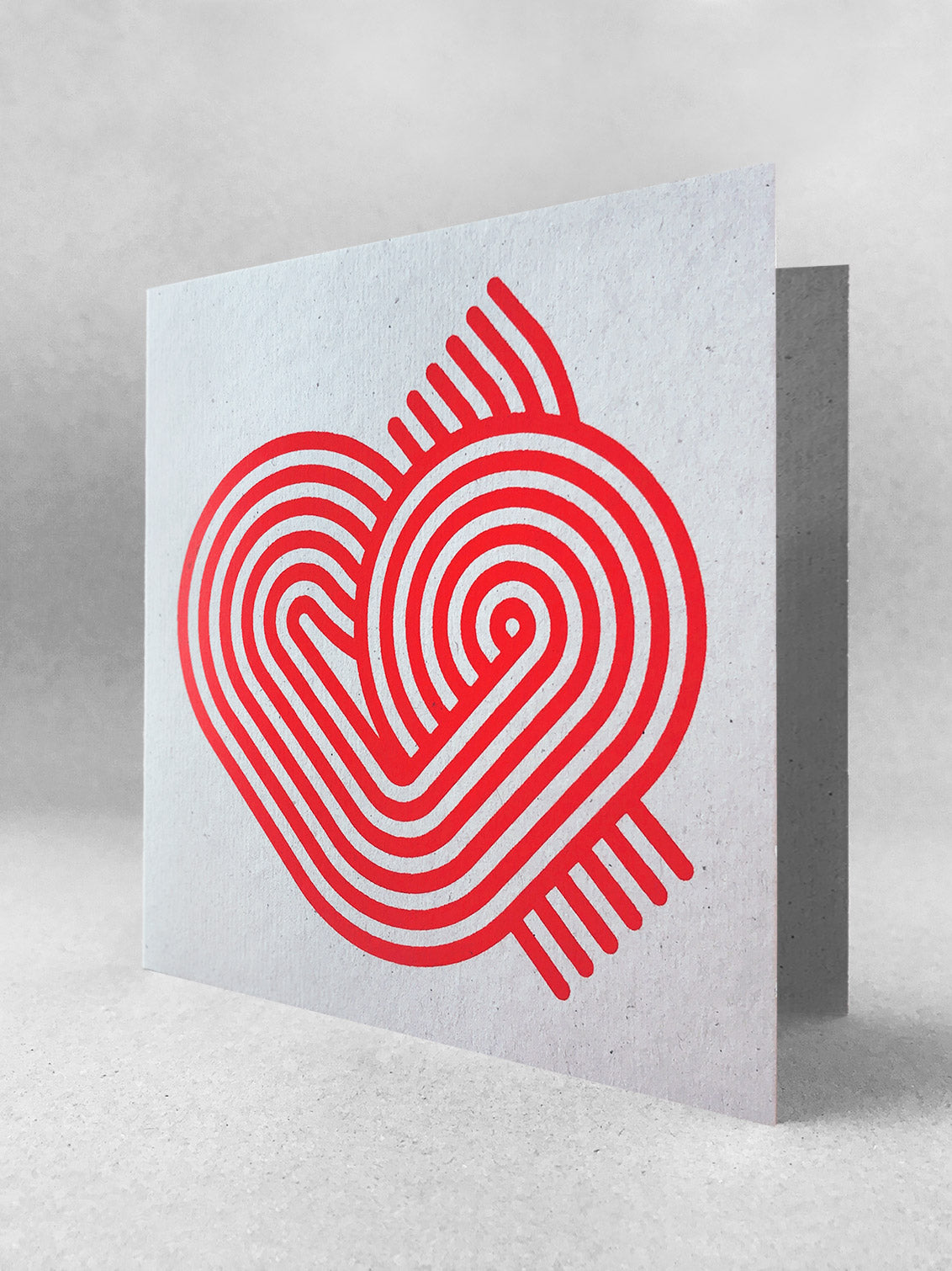 Stripy heart on grey card
