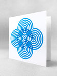 Salty’s Online 
Stripy blue flower on white card