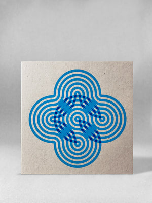Salty’s Online 
Stripy blue flower on grey card