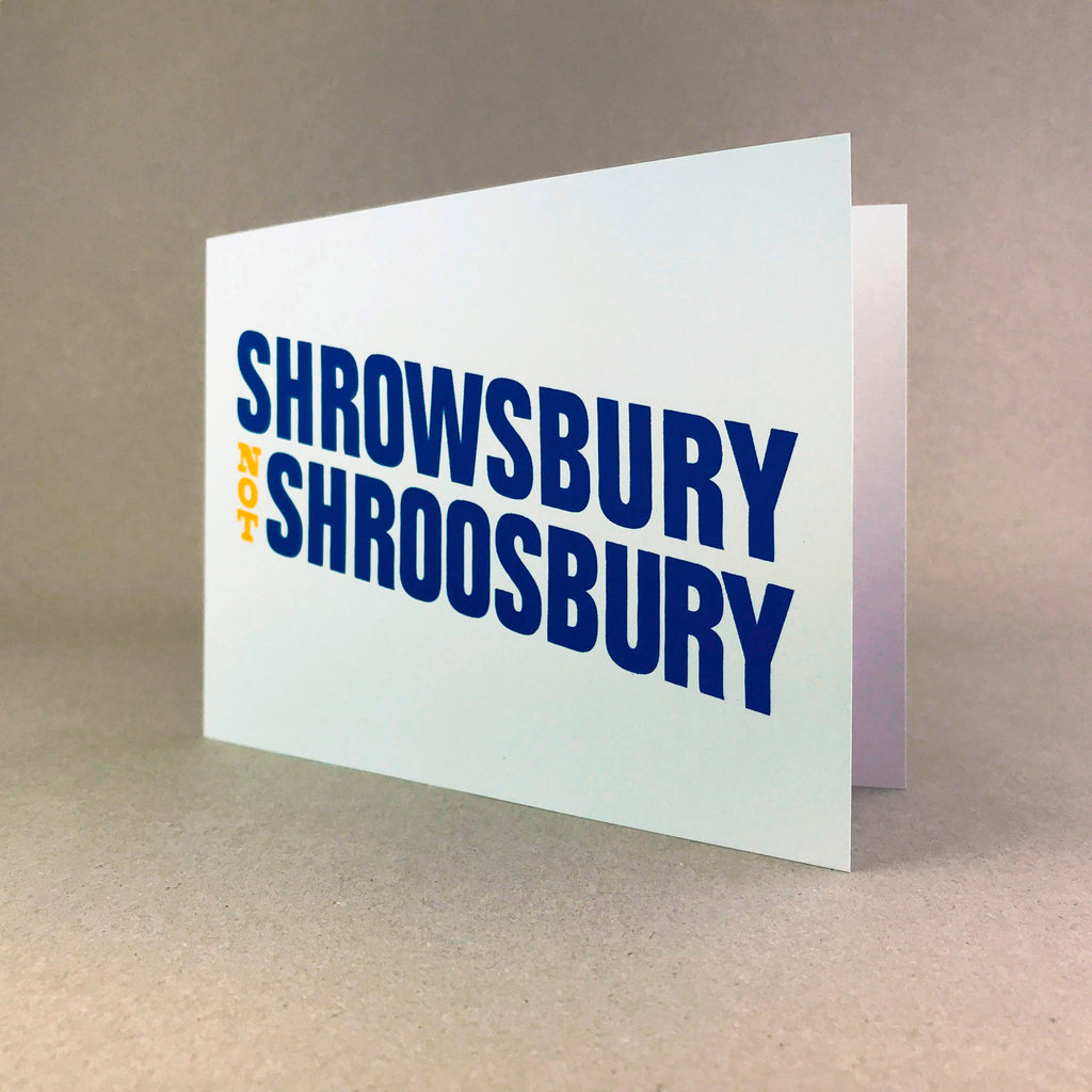 Salty’s Online 
Shrowsbury Not Shroosbury Card